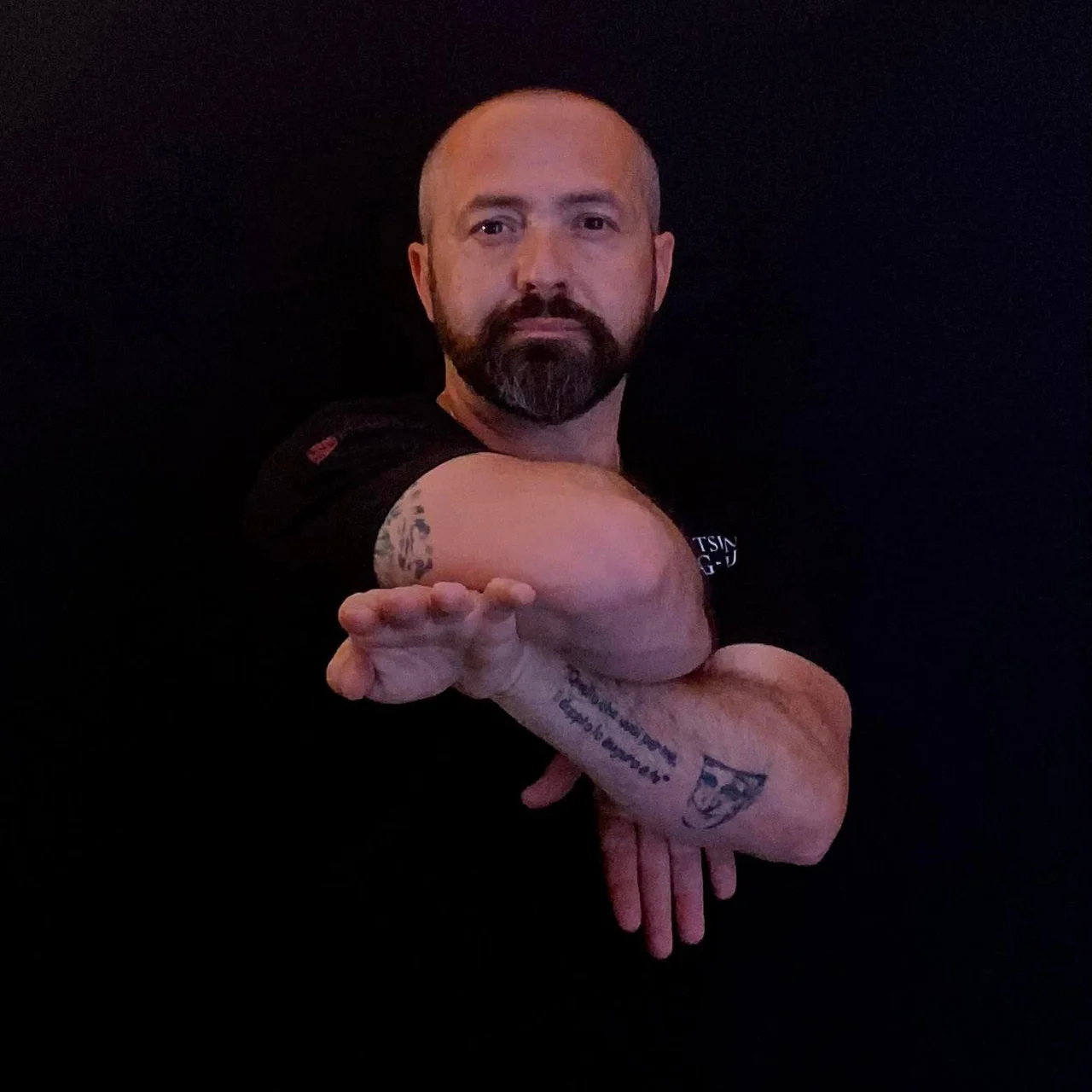 Sifu Luca Bomba in guardia, ritratto